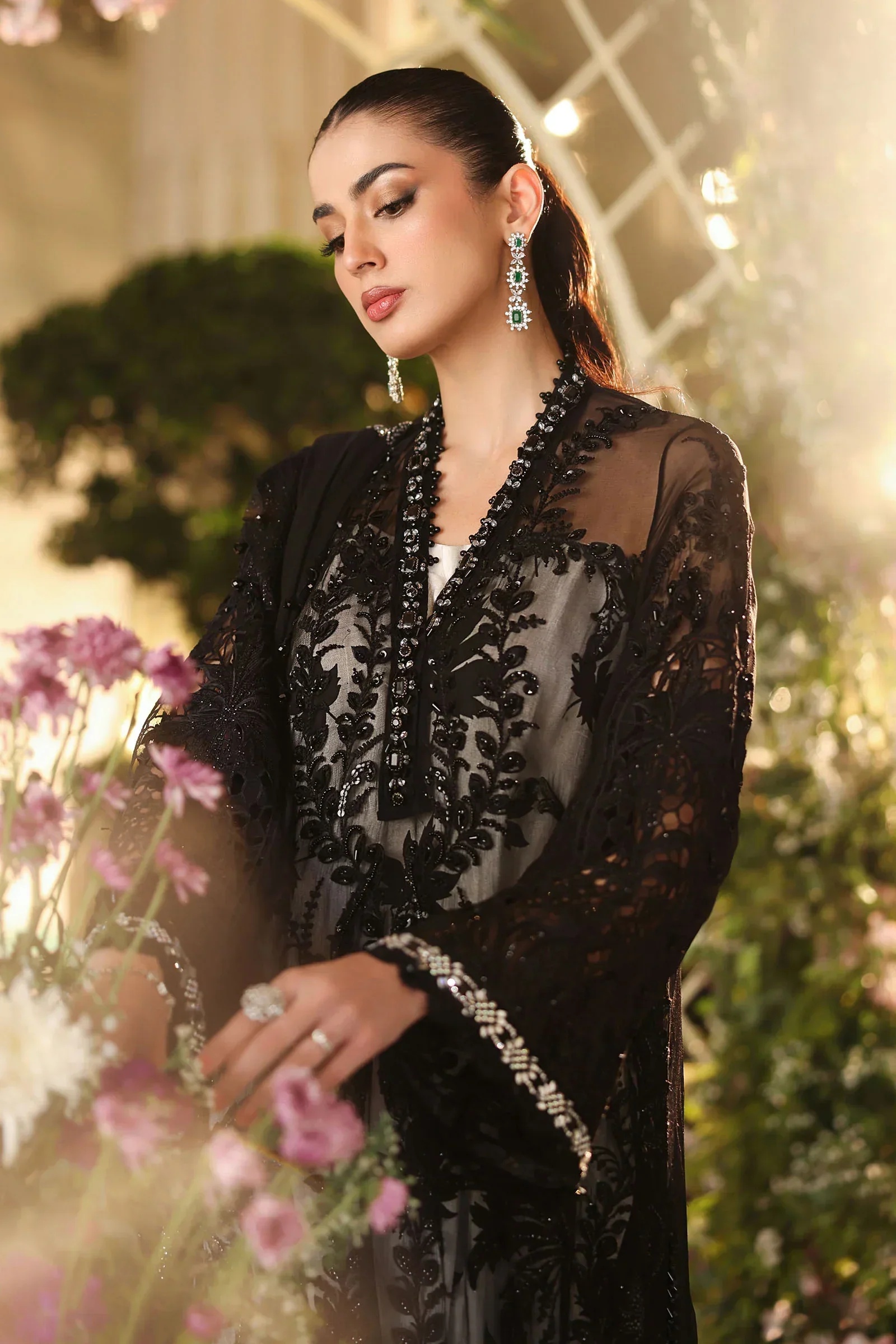 MARIA B Embroidered Chiffon clothing in black tones.